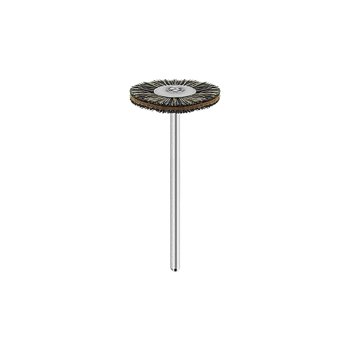 Kombi-Bürste aus Ziegenhaar/Leder [Ø 22 x 4 mm]